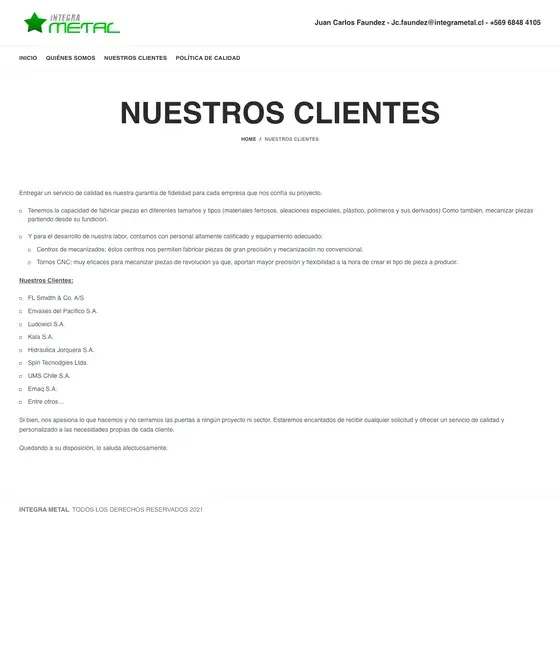 Antes: Nuestros clientes